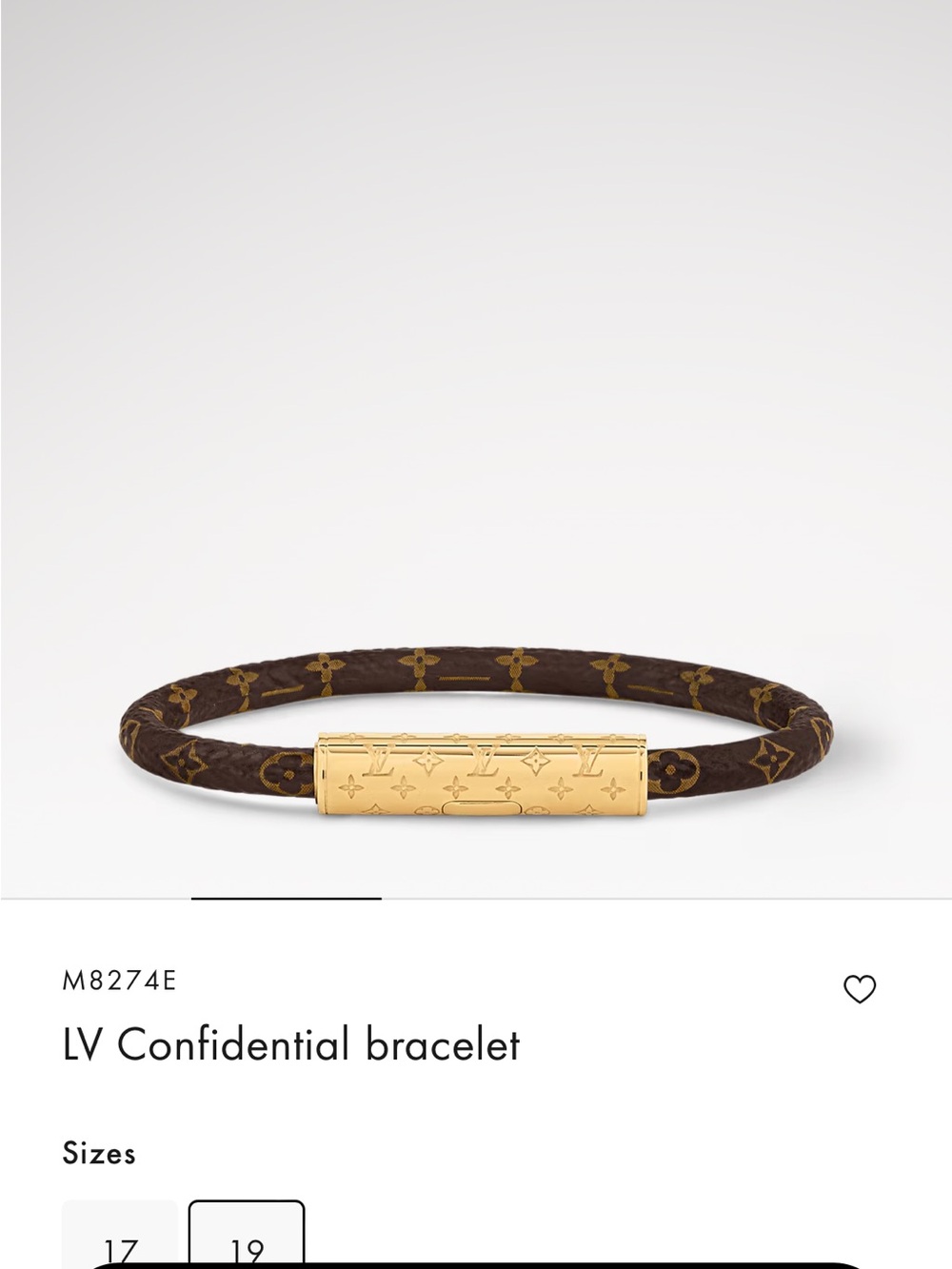 LOUIS VUITTON Confidential Bracelet 19